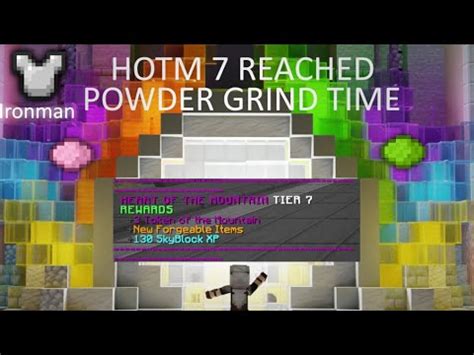 Hotm Reached Powder Grind Time Hypixel Skyblock Ironman Youtube