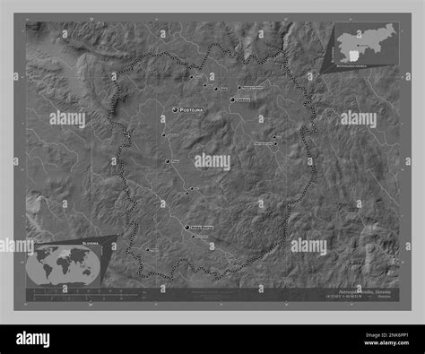 Notranjsko Kraska Statistical Region Of Slovenia Grayscale Elevation