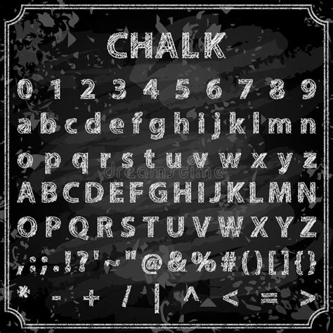 Chalk Font Stock Vector Illustration Of Collection Mark 58086035