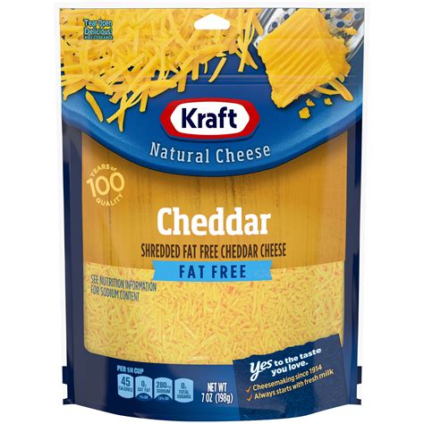 Kraft Fat Free Natural Cheddar Cheese 7 oz Pouch - Kraft Recipes