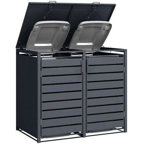 Abri De Poubelles 2 Conteneurs Anthracite