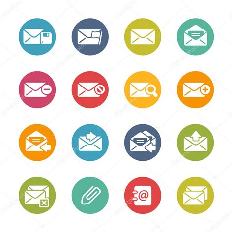 E Mail Icons Fresh Colors Series Stock Vector By Palsur 55171917