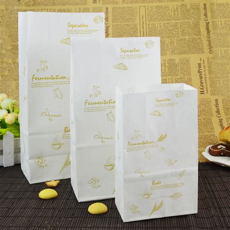 50pcs Free Shipping Bakery Packaging Kraft Paper Bags Cookies Dessert