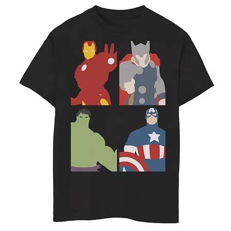 Boys 8 20 Marvel The Avengers Assemble Flat Vectorized Graphic Tee