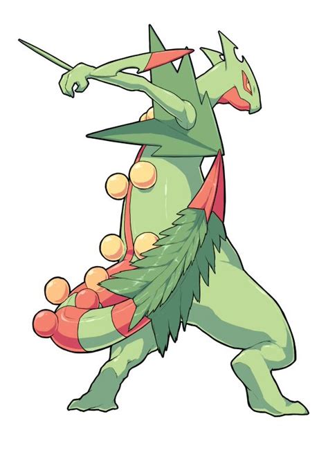 Pokémon 254 Sceptile Mega art by ぐわてふ Pixiv Pokemon Pokemon