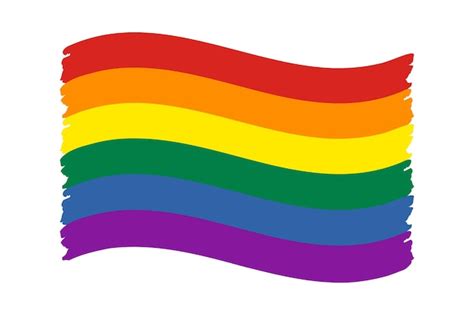 Schwenkende Pride Flagge Regenbogen Lgbt Symbolsymbol Flache