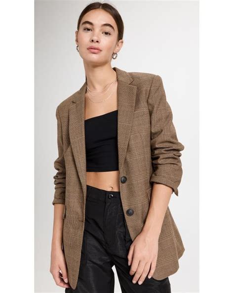 Rag Bone Synthetic Charles Plaid Blazer In Black Lyst Canada