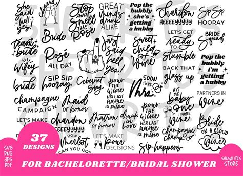 Bachelorette Svg Bundle Bride Party Svg Bridal Shower Svg Etsy