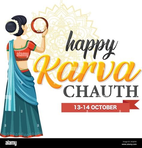 Happy Karva Chauth Day Banner Design Illustration Stock Vector Image