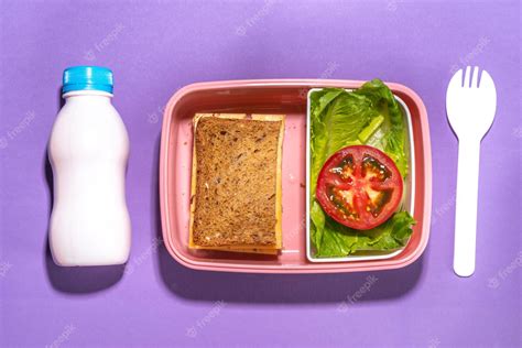 Premium Photo | Healthy school meal concept