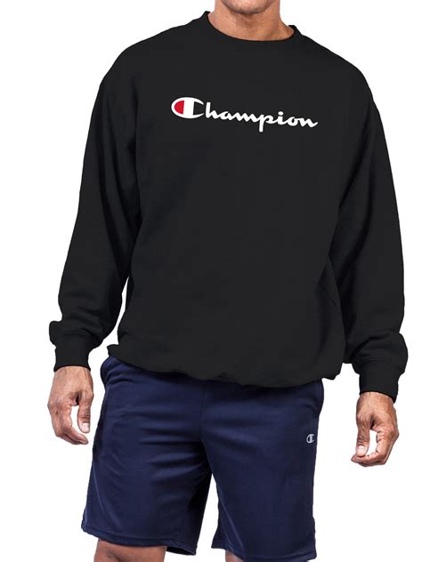 Champion Big And Tall Mens Powerblend Script Logo Fleece Crewneck