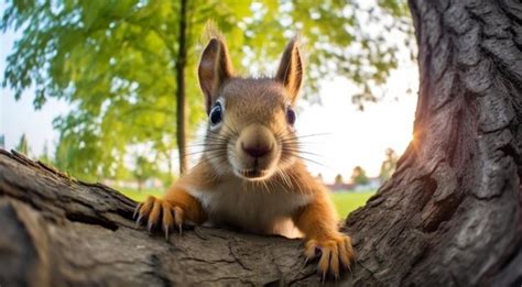 Premium Photo Closeup Of Cute Squirrel In The Park Cute Squirrel In