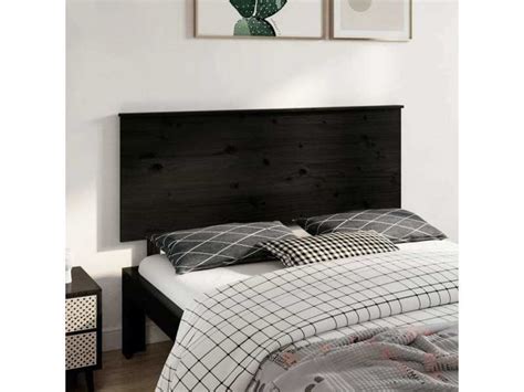 Tête de lit noir 154x6x82 5 cm bois massif de pin Conforama