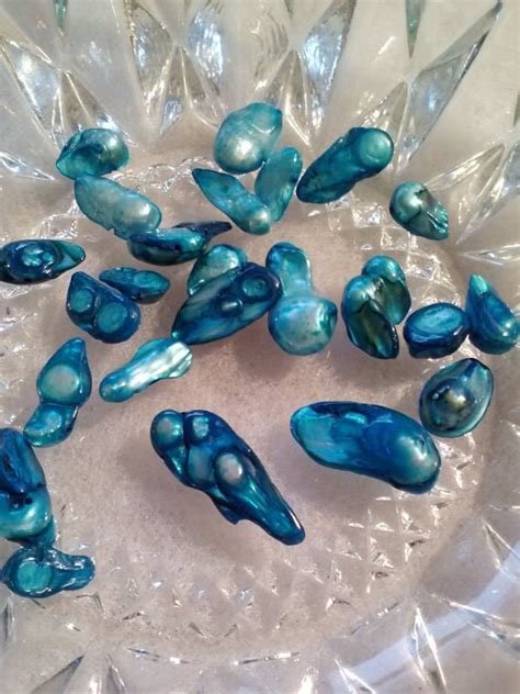 Baroque Freshwater Electric Blue Pearl Beads By Skullmotodesign