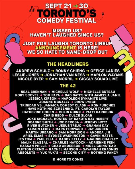 Just for Laughs Toronto Announces Initial 2023 Lineup with Andrew ...