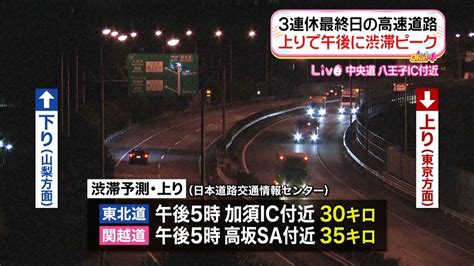 3連休最終日 高速道路で渋滞予想｜日テレnews Nnn