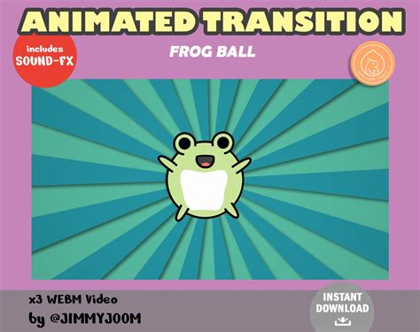 Twitch Stinger Transition Kawaii Frog Ball Stream Etsy