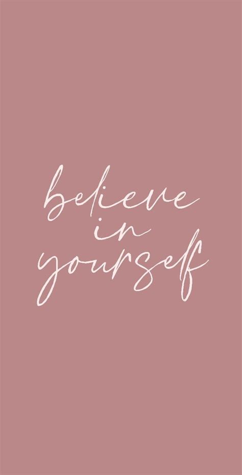 The Words Believe In Yourself On A Pink Background