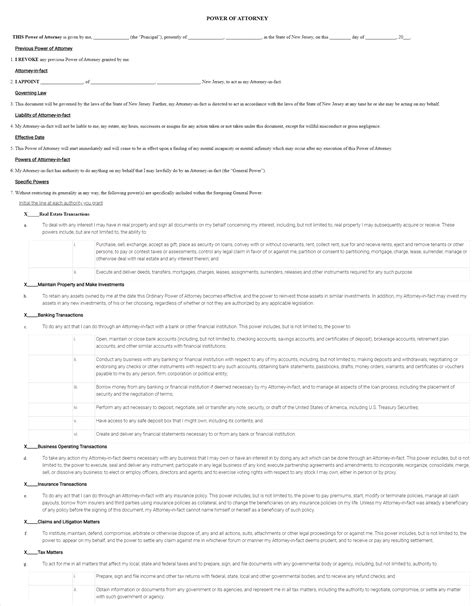 Free Power of Attorney Form in New Jersey - Forms.Legal