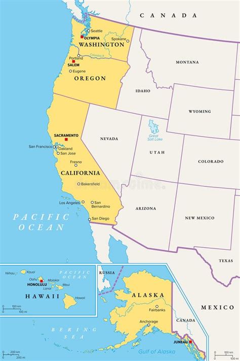 West Coast Map Stock Illustrations 1045 West Coast Map Stock