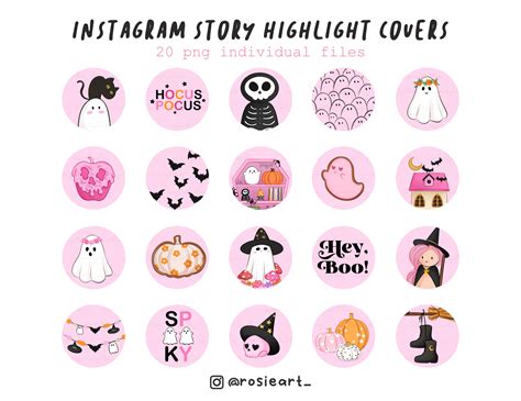 PINK HALLOWEEN Instagram Highlight Covers, Witchy Instagram Story ...