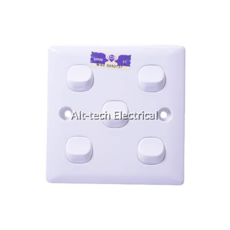 Alt Tech Electrical Lwd 10a 5 Gang 1 Way Switch