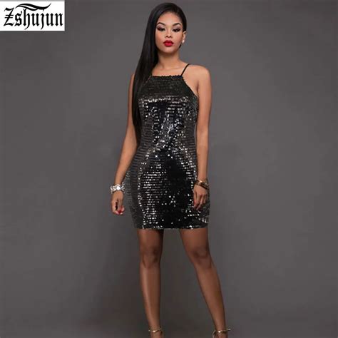 Wholesale 2017 Nightclub Sexy Dress Spot Womens Clothing Sequin Dress