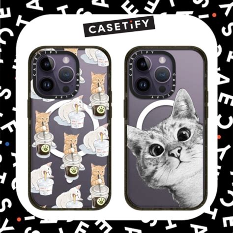 Casetify Coffee Cat Cartoon Pattern With Magsafe Phone Case For IPhone