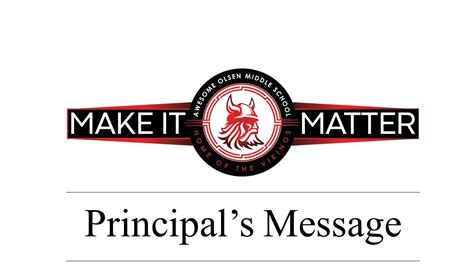 Administration Principals Message