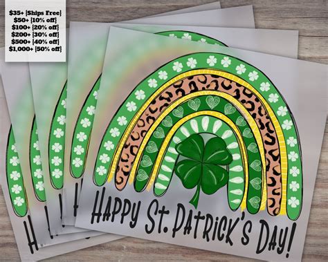 St Patricks Day Rainbow Heat Transfer Design Ready To Press St