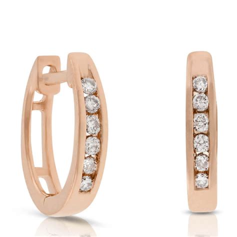 Rose Gold Diamond Hoop Earrings K Ben Bridge Jeweler