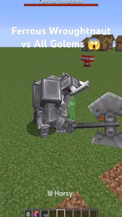 Minecraft Ferrous Wroughtnaut Vs All Golems Fight 😱🤯 Shorts Youtube