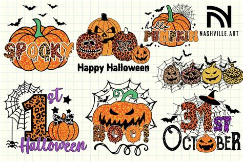 Pumpkin Halloween Sublimation Png Bundle Graphic By Nashvilleart · Creative Fabrica