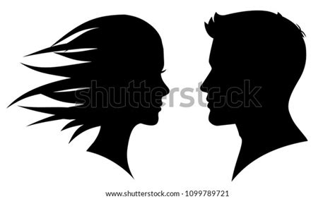 Man Woman Silhouette Face Face Stock Stock Vector Royalty Free 1099789721