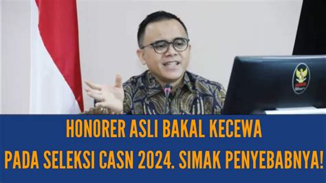 HONORER ASLI BAKAL TERSINGKIR PADA SELEKSI CASN 2024 BILA HAL INI JADI