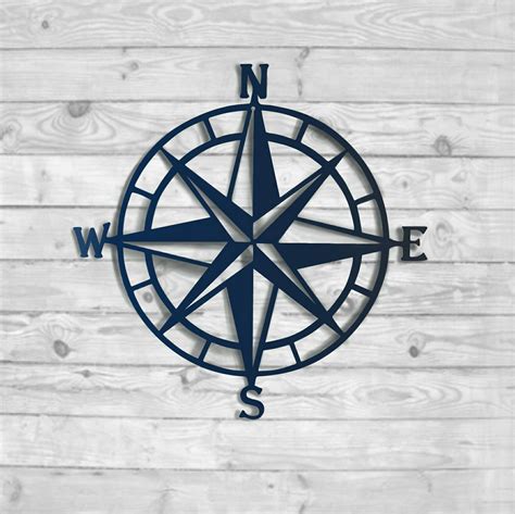 Nautical Compass Rose Metal Wall Decor 100 Color Choices Etsy