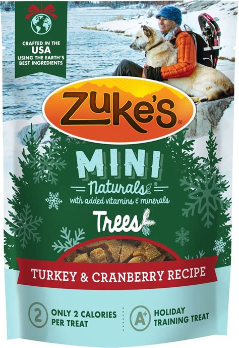 Zukes Mini Naturals Holiday Trees Turkey And Cranberry Recipe Dog Treats