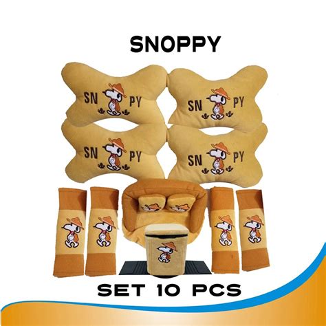 Jual BANTAL MOBIL SNOOPY SET 10 PCS Shopee Indonesia