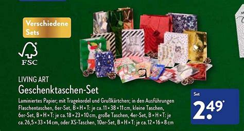 Living Art Geschenktaschen Set Angebot Bei Aldi Nord