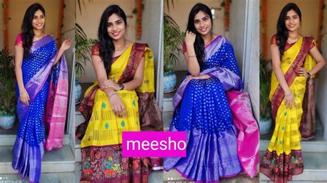 Meesho plain part లన సరస 100 recommend sarees must try