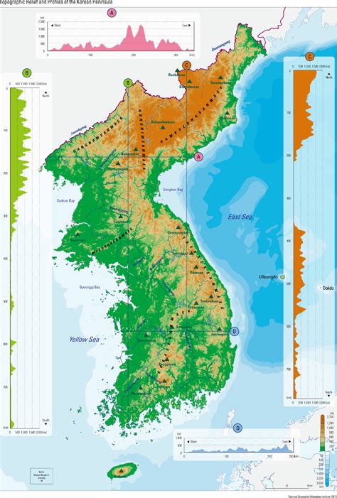 Landforms Of Korea Yellow Sea Landforms Ml B World Map Korea Korean