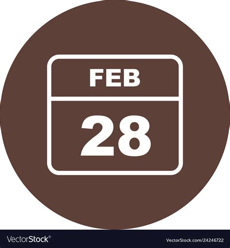 February 28th date on a single day calendar Vector Image