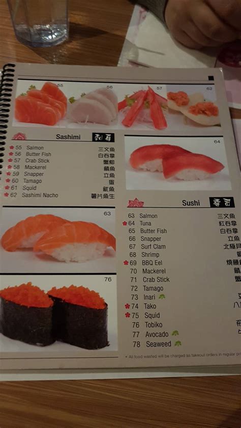 Menu at Hanata Sushi House restaurant, London