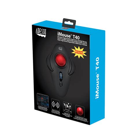 Wireless Programmable Ergonomic Trackball Mouse - Adesso