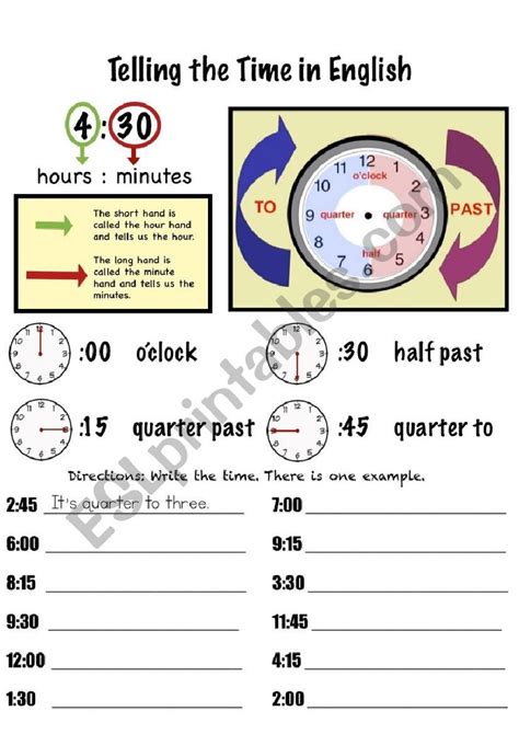 Telling Time Quarter Hours Esl Worksheet By Al295801 Telling Time