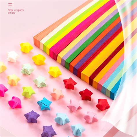 Yigzycn Star Origami Paper Star Paper Strips Double Sided Origami Star