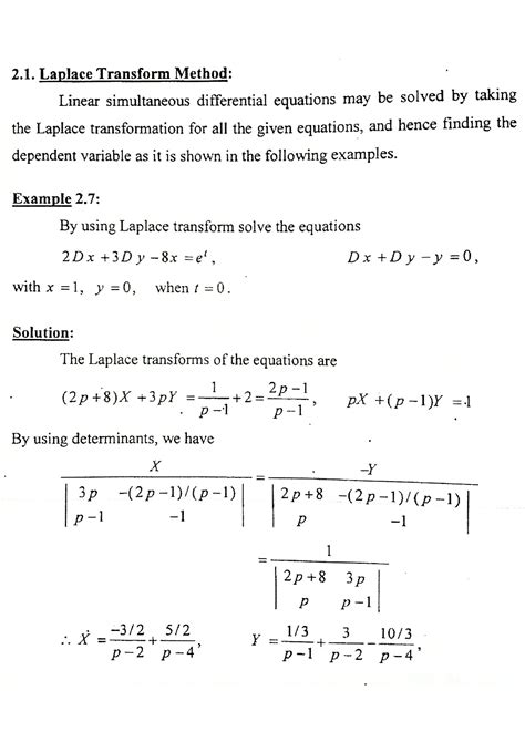 SOLUTION Solving Simultaneous Linear Differential Equations By Using