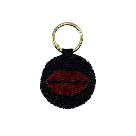 Handmade Lips Beaded Keychain La Chic Designs