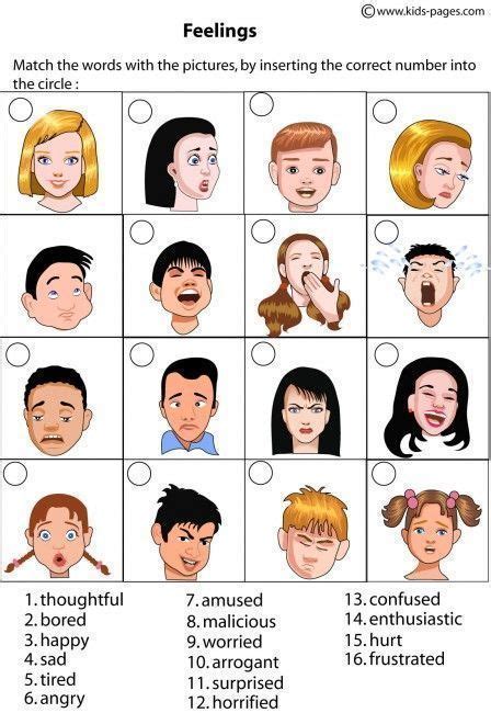 Emotion Identification Worksheet