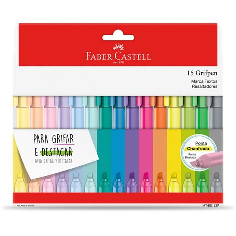 Marca Texto Grifpen Cores Faber Castell Cx Un Escrita